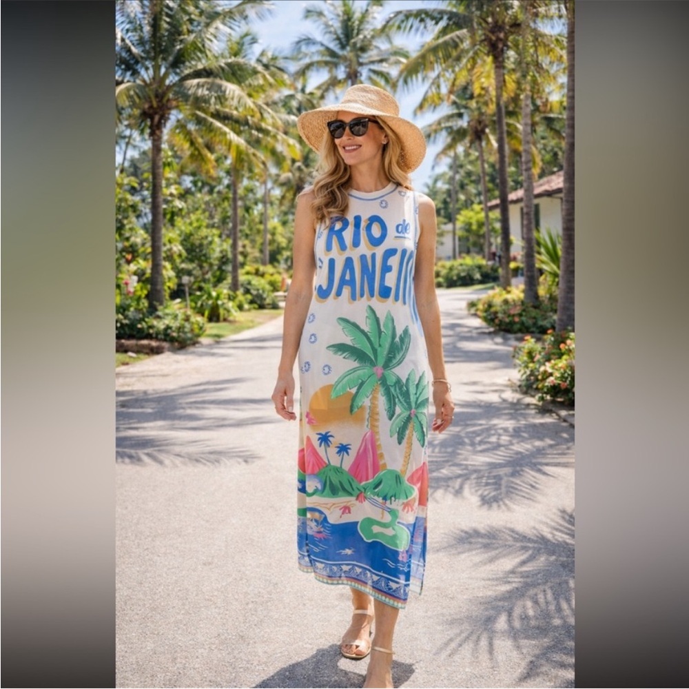 FARM Rio Tropical Print Midi Dress